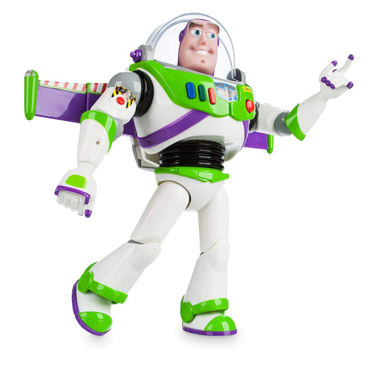 Disney Store Official Buzz Lightyear Interactive Talking Action Figure from Toy Story, Features 10+ English Phrases, Interacts with Other Figures