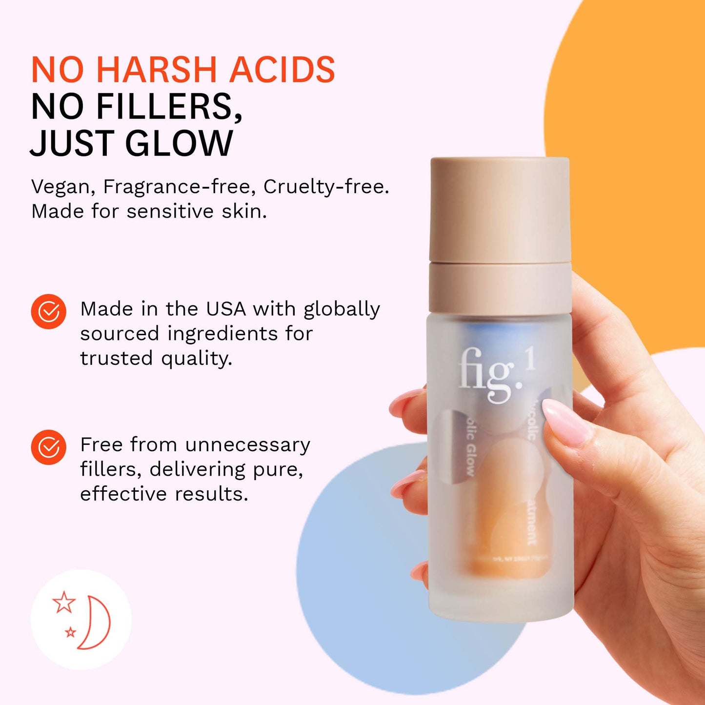 Fig.1 Glycolic Glow Treatment - 4% Glycolic Acid Face Exfoliant, Exfoliating & Glowing Emulsion, Chemical Peel for Radiant Skin, Hydrating PHA
