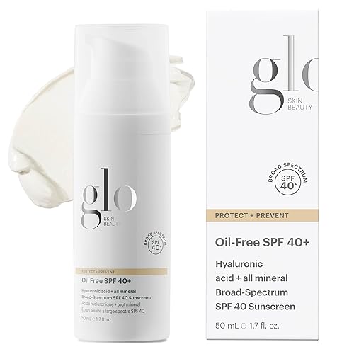 Glo Skin Beauty Oil Free SPF 40+ Hyaluronic Acid Infused All Mineral Sunscreen - Protect Against Sun Damage & Aging Environmental Skin Stressors