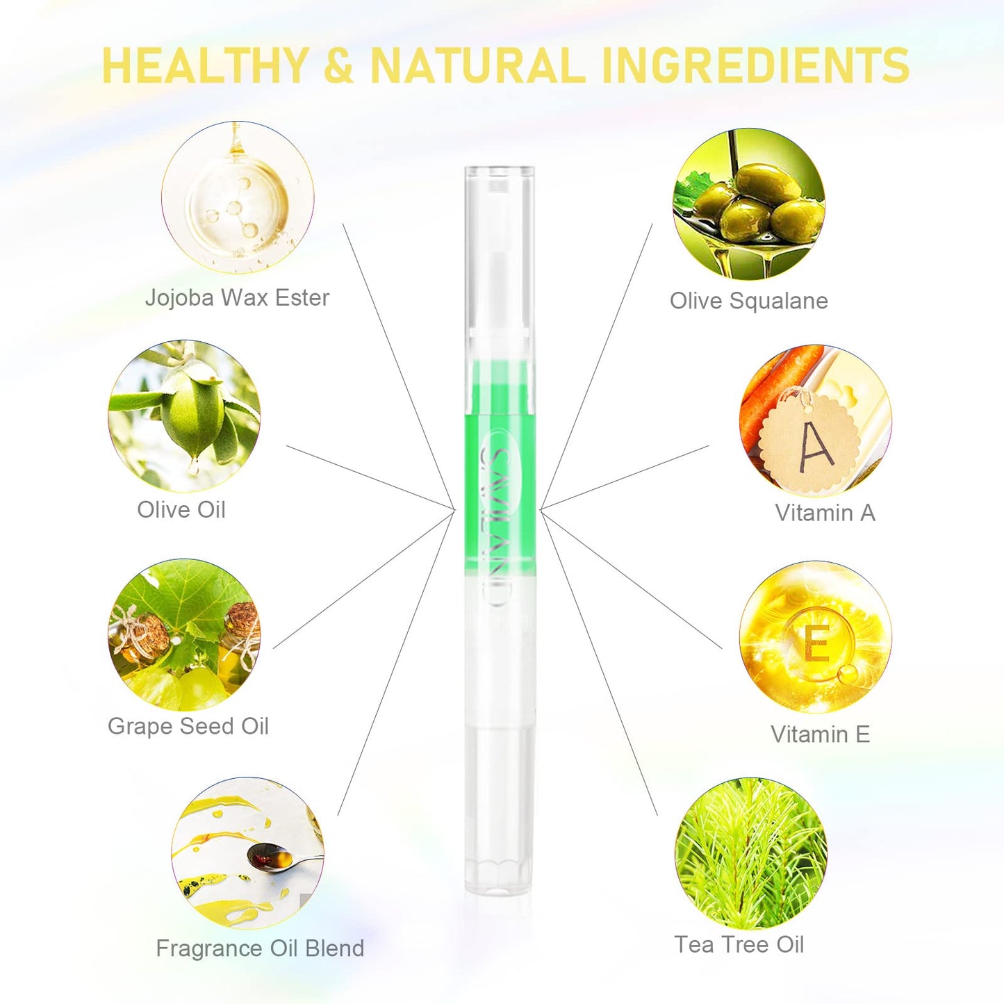 SAVILAND Cuticle Oil Triple Essential: 50ml Vitamin E & C Jasmine Gentian Grapeseed Nail Growth Oil Ultra Repair Nourish Soothe Cuticle Oil For Nails Beauty and Personal Care SAVILAND