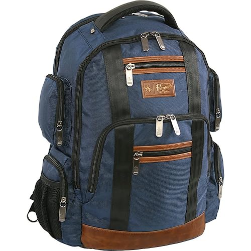 ORIGINAL PENGUIN Peterson Laptop Backpack Fits Most 15-inch Laptop and Notebook Backpack, Navy