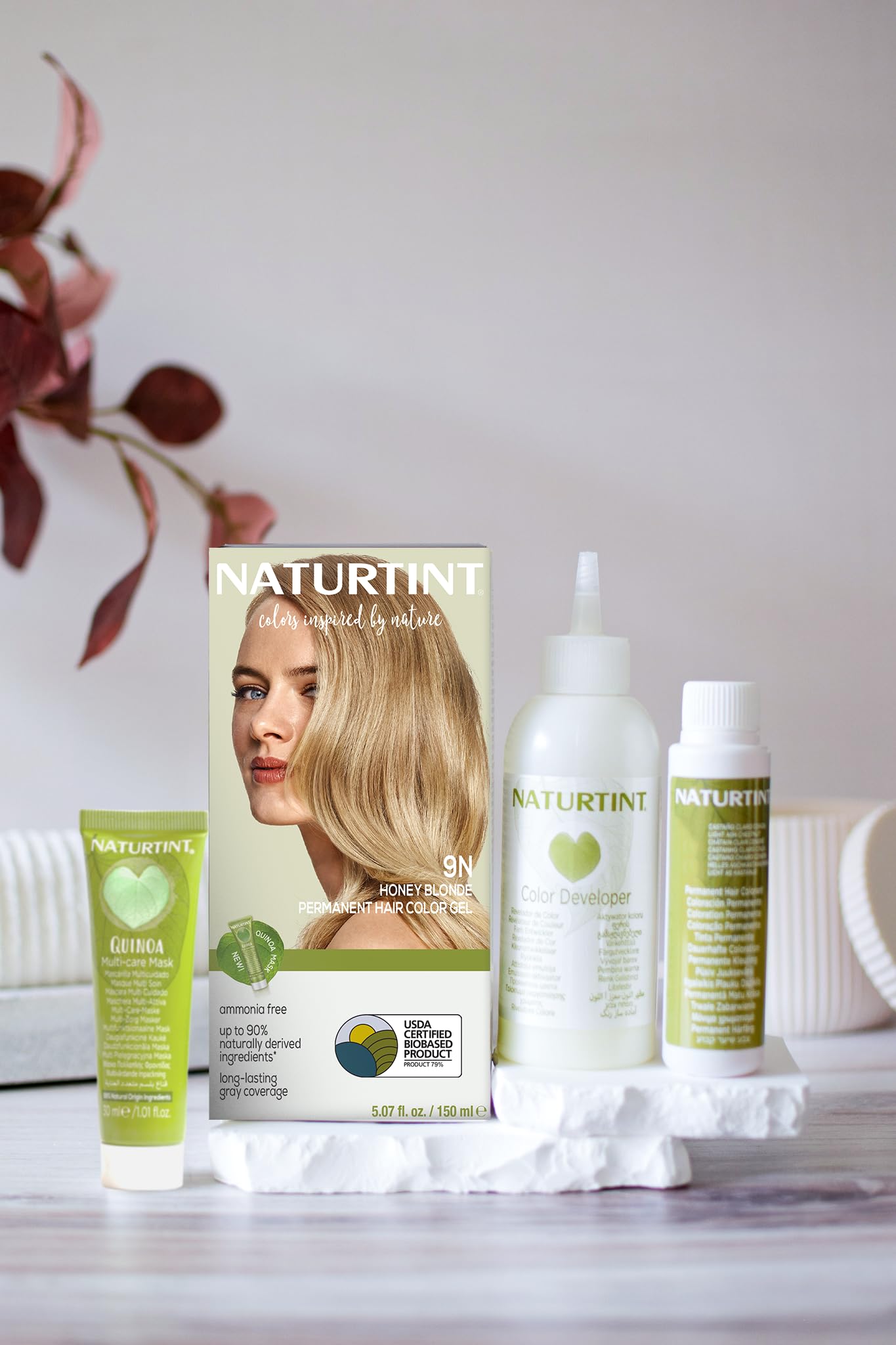 Naturtint 9N Honey Blonde Permanent Hair Color (Pack of 1), Ammonia Free, Vegan, Cruelty Free, up to 100% Gray Coverage, Long Lasting Results