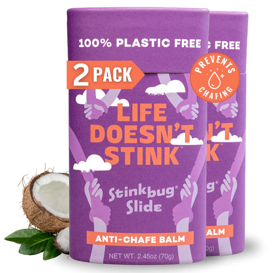 Stinkbug Naturals Organic Plastic Free Anti-Chafe Balm Stick, 100% Natural Ingredients, Aluminum Free Packaging, 2.45 Ounce Pack of 2 Beauty and Personal Care Stinkbug