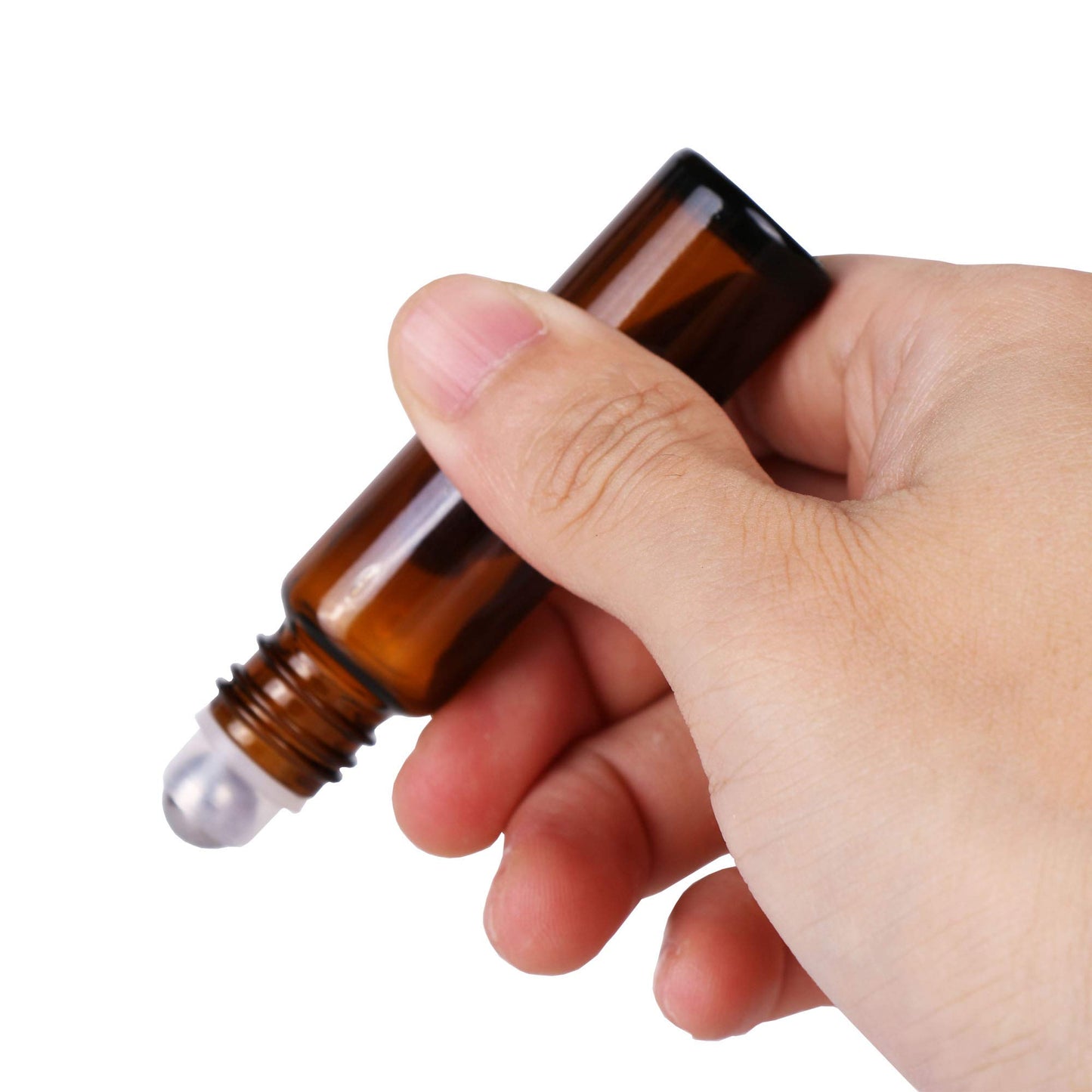 inice 4 Pack Essential Oil Roller Bottles 10ml Amber Glass RollerBall Bottle with Stainless Steel Roller Ball Alloy Cap for Daily Care Beauty and Personal Care inice