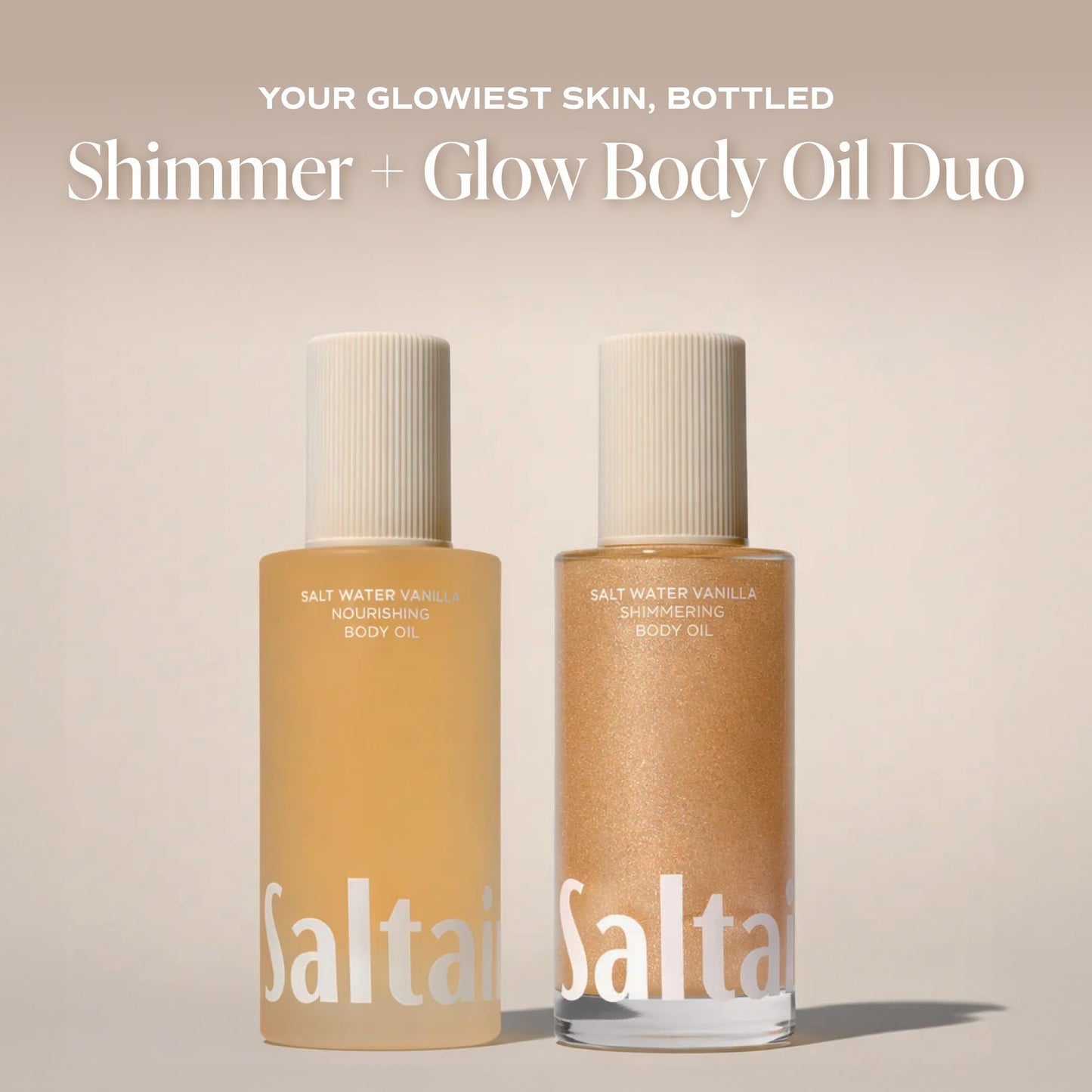 Saltair Shimmering Body Oil - Scented Dry Oil Moisturizer with Light-Reflecting Pearl Pigments - Moisturizing Glow for All Skin Types - Salt Water Beauty and Personal Care Saltair