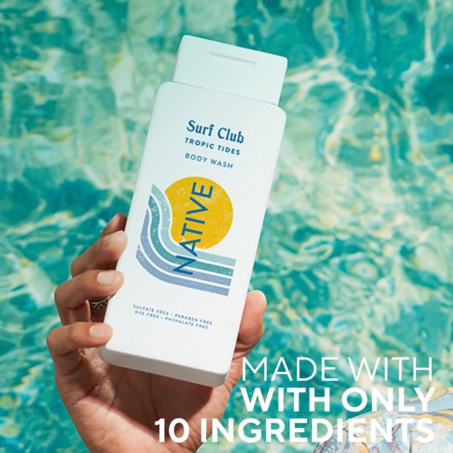 Native Surf Club Tropic Tides Body Wash, Crisp Juniper & Sea Salt Breeze, Sulfate Free, 18 fl oz, 2 Pack (Tropic Tides)