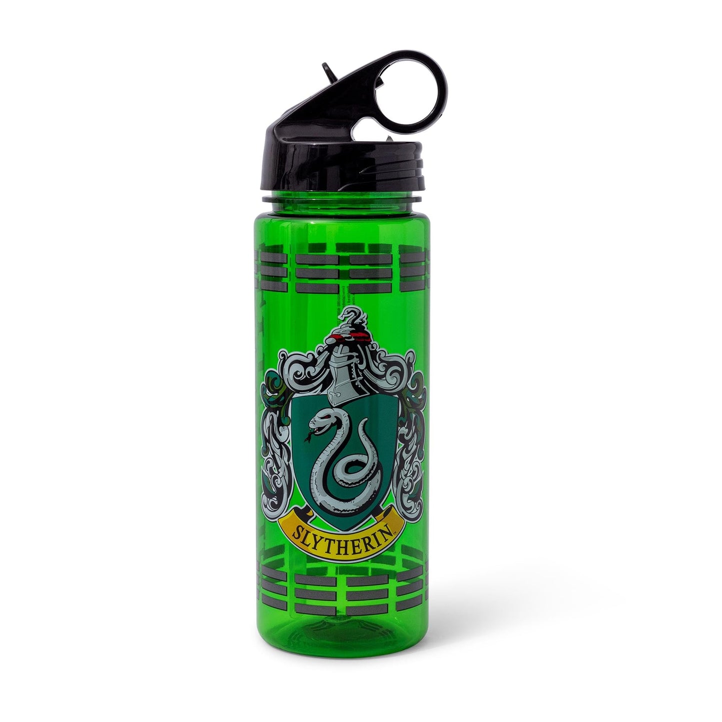 Silver Buffalo Harry Potter Movie 1-8 Slytherin Crest with Dashes Tritan Water Bottle, 20 Ounces