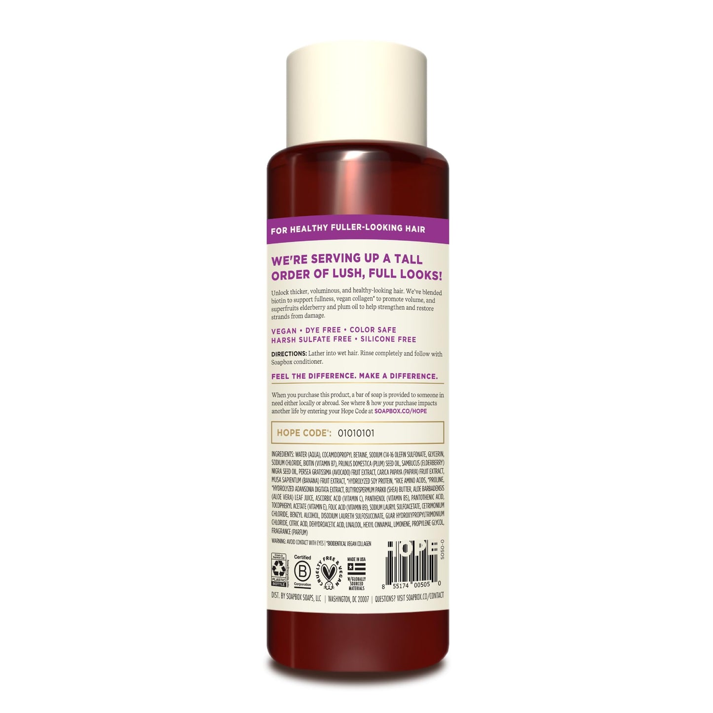 Soapbox Biotin & Super Fruit Shampoo & Conditioner Set, Leaves Hair Volumized & Strengthened - Clean Ingredients Free of Harsh Chemicals, Sulfates