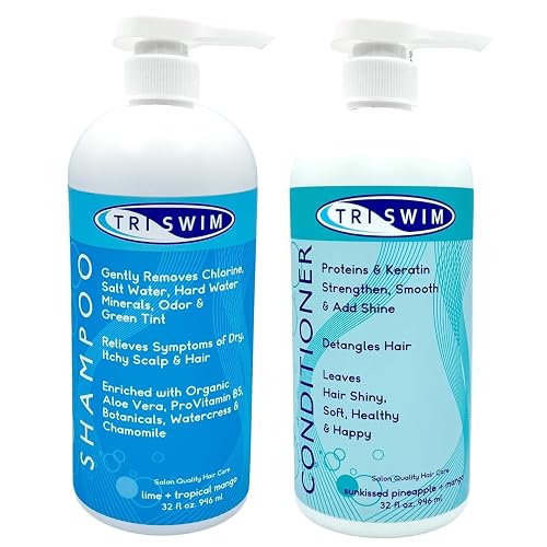 TRISWIM Hair Care Bundle | Swim Shampoo and Conditioner 32 Fl Oz Each | Professional Chlorine Removal Formula | Vegan, Paraben-Free with Aloe Vera