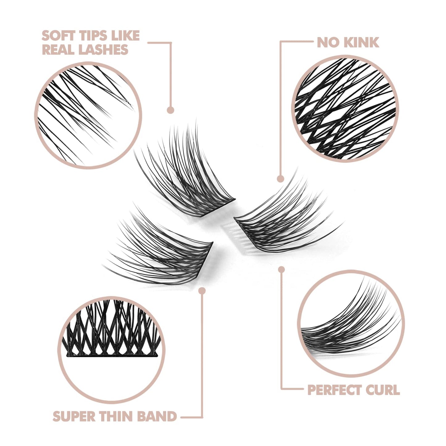 Self Adhesive Eyelashes 156 PCS EASITENSION DIY Eyelash Extension, 7D Effect Individual Melt Flare Lash Cluster Natural Lashes Set, Home Eyelash Beauty and Personal Care EASITENSION