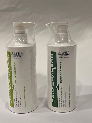 Daily keratin Shampoo & Conditioner hair repair Set by Alpha New York 500ml