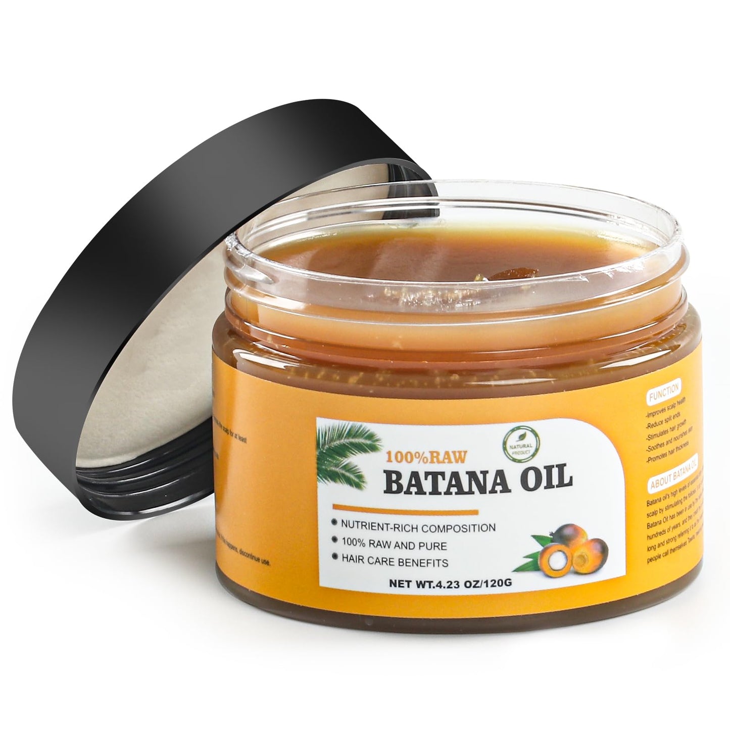 Andreyt Raw Batana Oil for Hair Growth, 100% Natural Pure Dr. Sebi Batana Oil from Honduras, Prevent Hair Loss, Promotes Hair Growth and Thickness