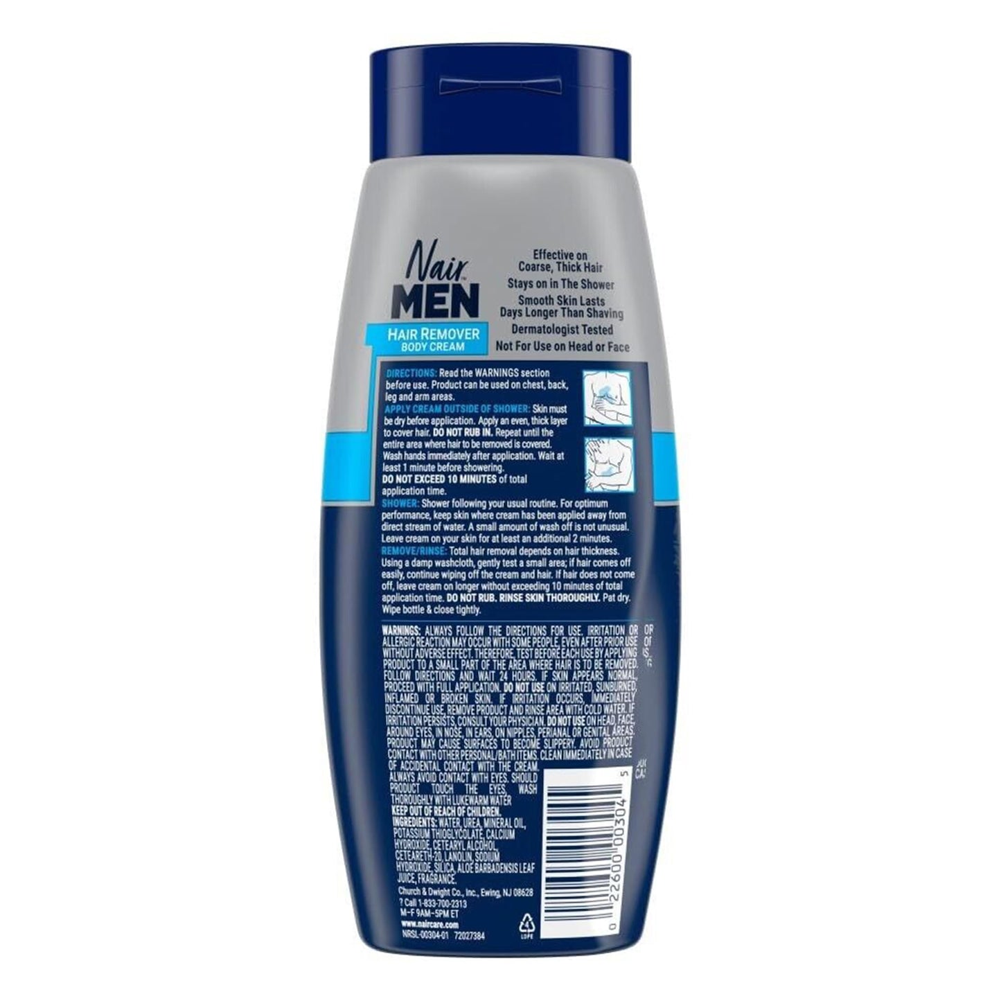 Nair Men Hair Removal Body Cream, 12 Ounce (Pack of 2)