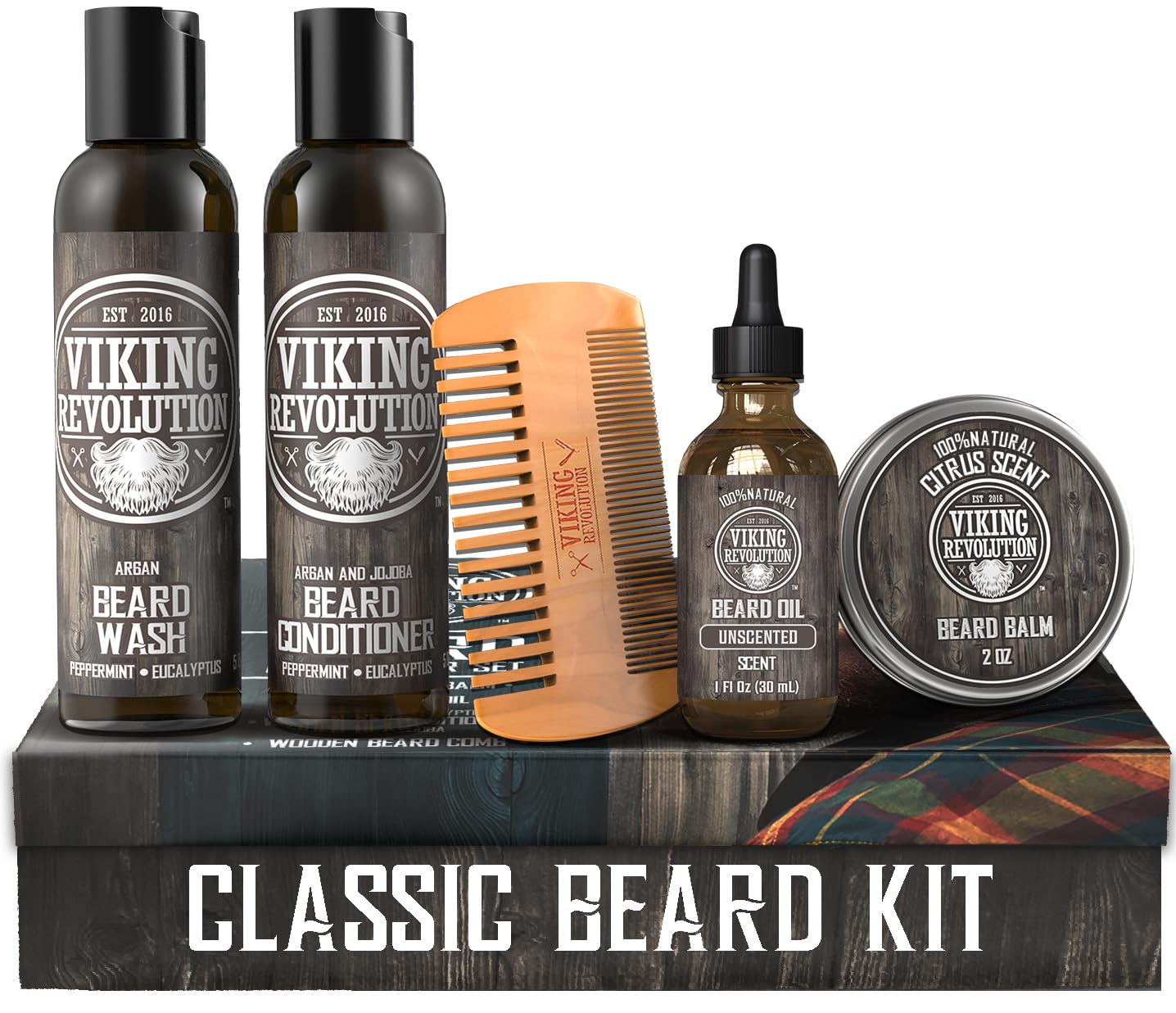 Viking Revolution Ultimate Conditioner for Men's Beard Grooming - Softens, Smoothes and Soothes Beard Itch- Contains Wash, Conditioner, Beard Oil