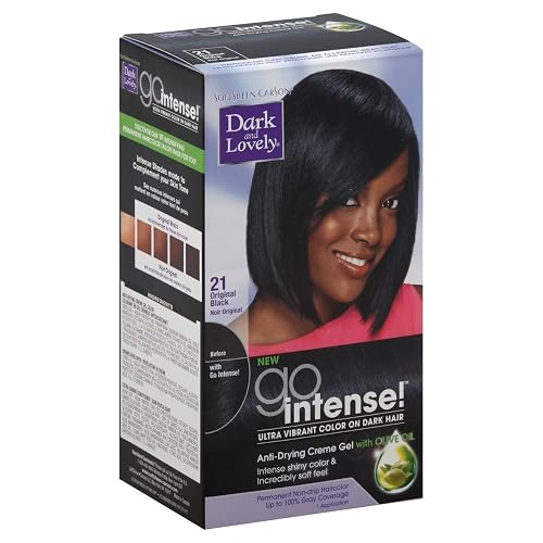 Dark and Lovely Go Intense! Hair Color, No.21, Original Black, 1 ea (Pack of 4)