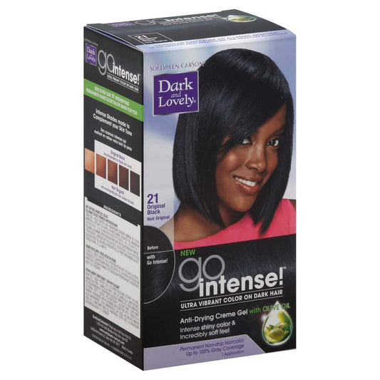 Dark and Lovely Go Intense! Hair Color, No.21, Original Black, 1 ea (Pack of 4) Beauty & Personal Care Dark and Lovely