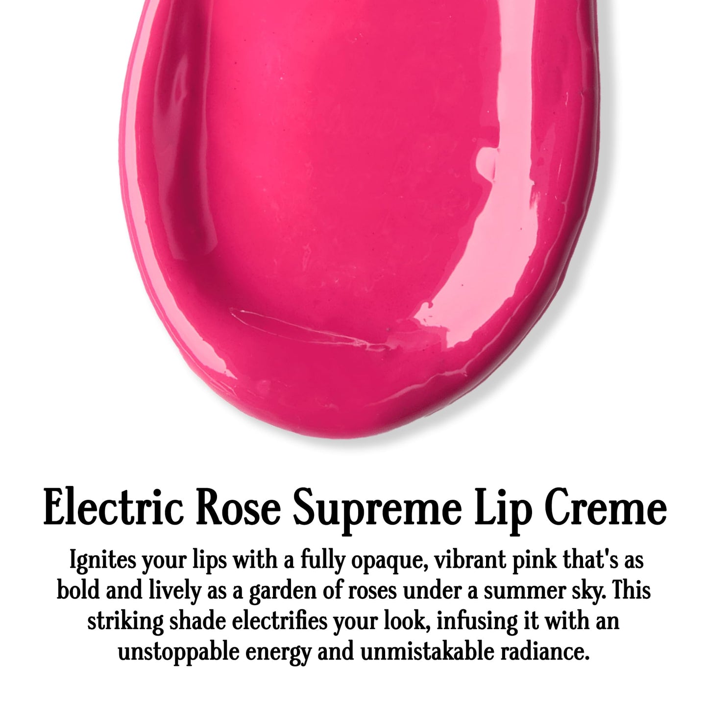 Gerard Cosmetics Supreme Lip Creme Electric Rose, Highly Pigmented, Fully Opaque, Hot Pink Lip Gloss, Nourishing, Hydrating, Liquid Lipstick for Full