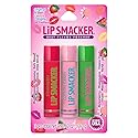 Lip Smackers Flavored Lip Balm Original & Best - Moisturizing, Soothing Trio Strawberry, Watermelon, & Cotton Candy