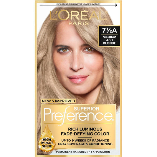 L’Oreal ParisSuperior Preference Hair Color [7-1/2A] Medium Ash Blonde (Cooler) 1 Each
