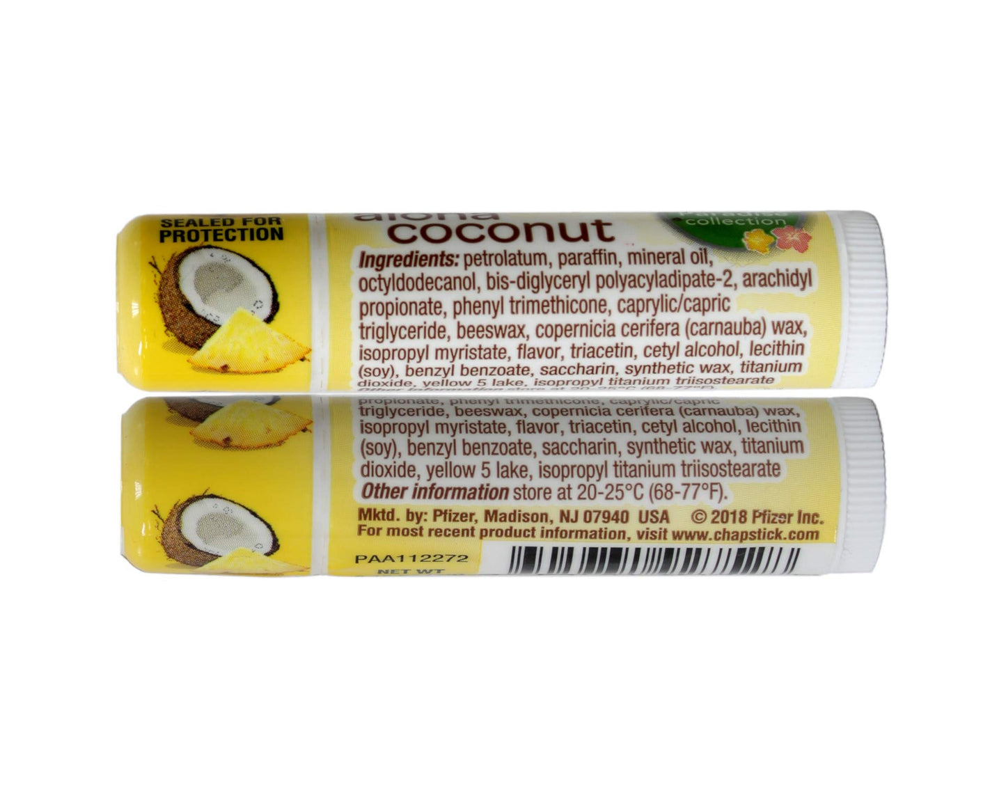 Chapstick Aloha Coconut Tropical Paradise .15 Oz Lip Balm 3 Pack