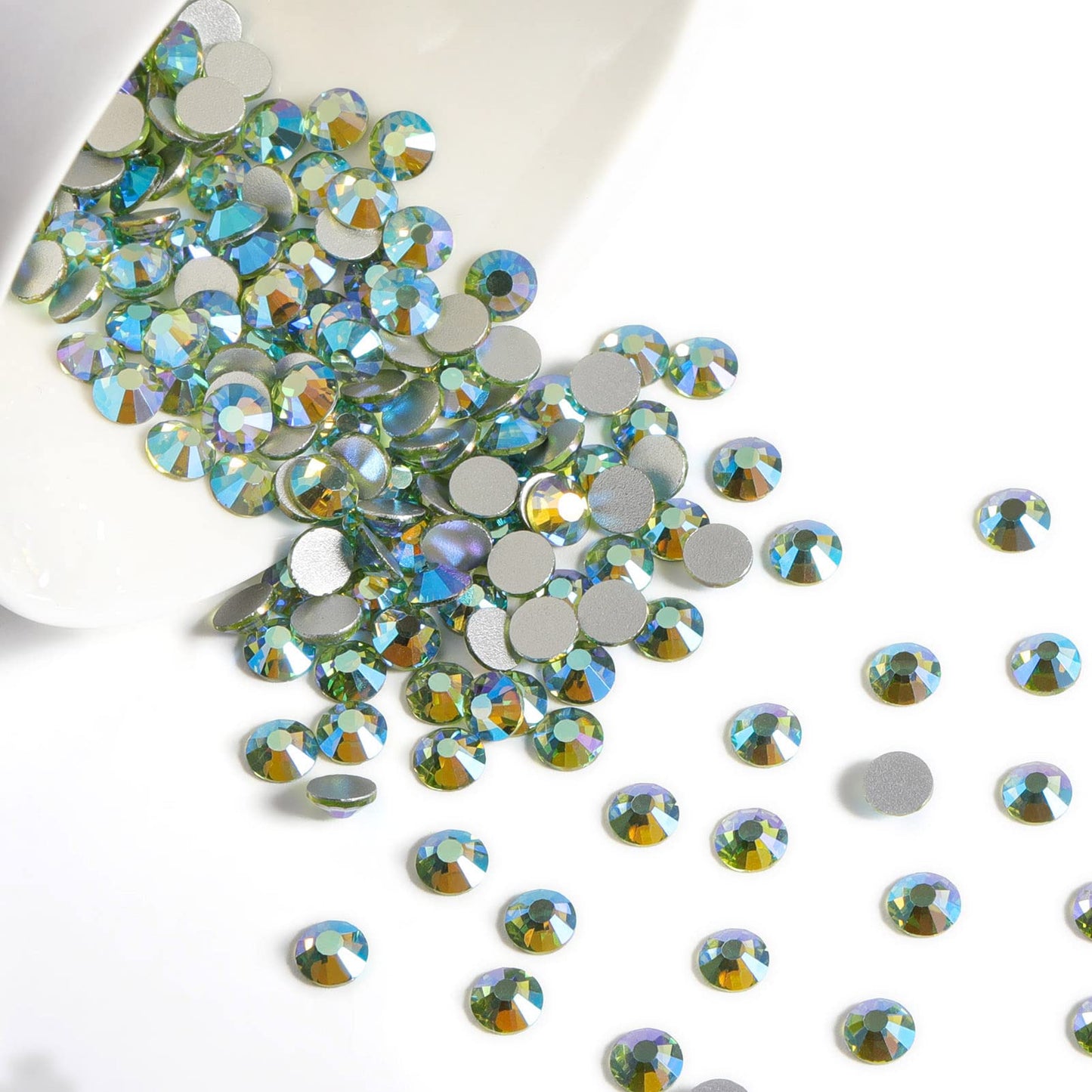 Beadsland 2880pcs Flat Back Crystal Rhinestones Round Gems for Nail Art and Craft Glue Fix,Peridot AB,SS10,2.7-2.9mm Beauty and Personal Care BEADSLAND