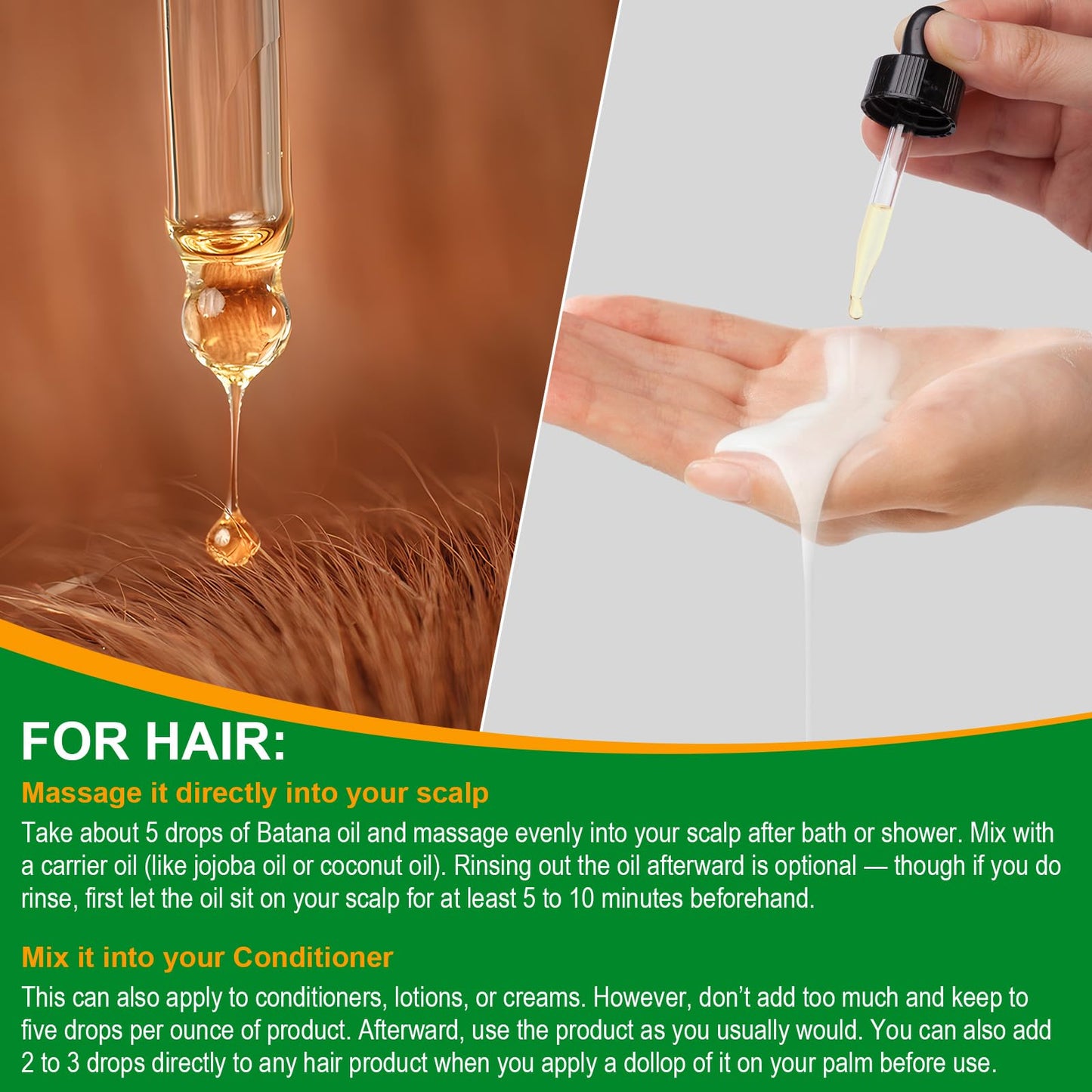 VXHDAG Batana Oil - 100% Pure & Natural from Honduras for Hair Growth, Eliminates Split Ends, Enhances Radiance & Nourishment for All Hair Types, 2.02 Beauty and Personal Care VXHDAG