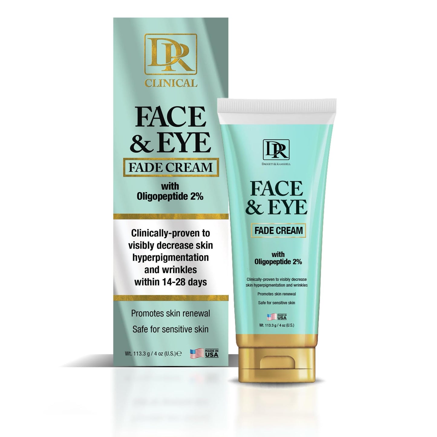 Daggett & Ramsdell Face and Eye Fade Cream with Oligopeptide 2% 4 oz. - Hyperpigmentation and Wrinkle Treatment, Safe for Sensitive Skin