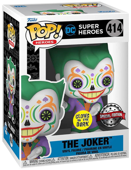 Funko POP Heroes: Dia De Los DC - Joker (Glow in The Dark), Amazon Exclusive, Multicolor, (58173)
