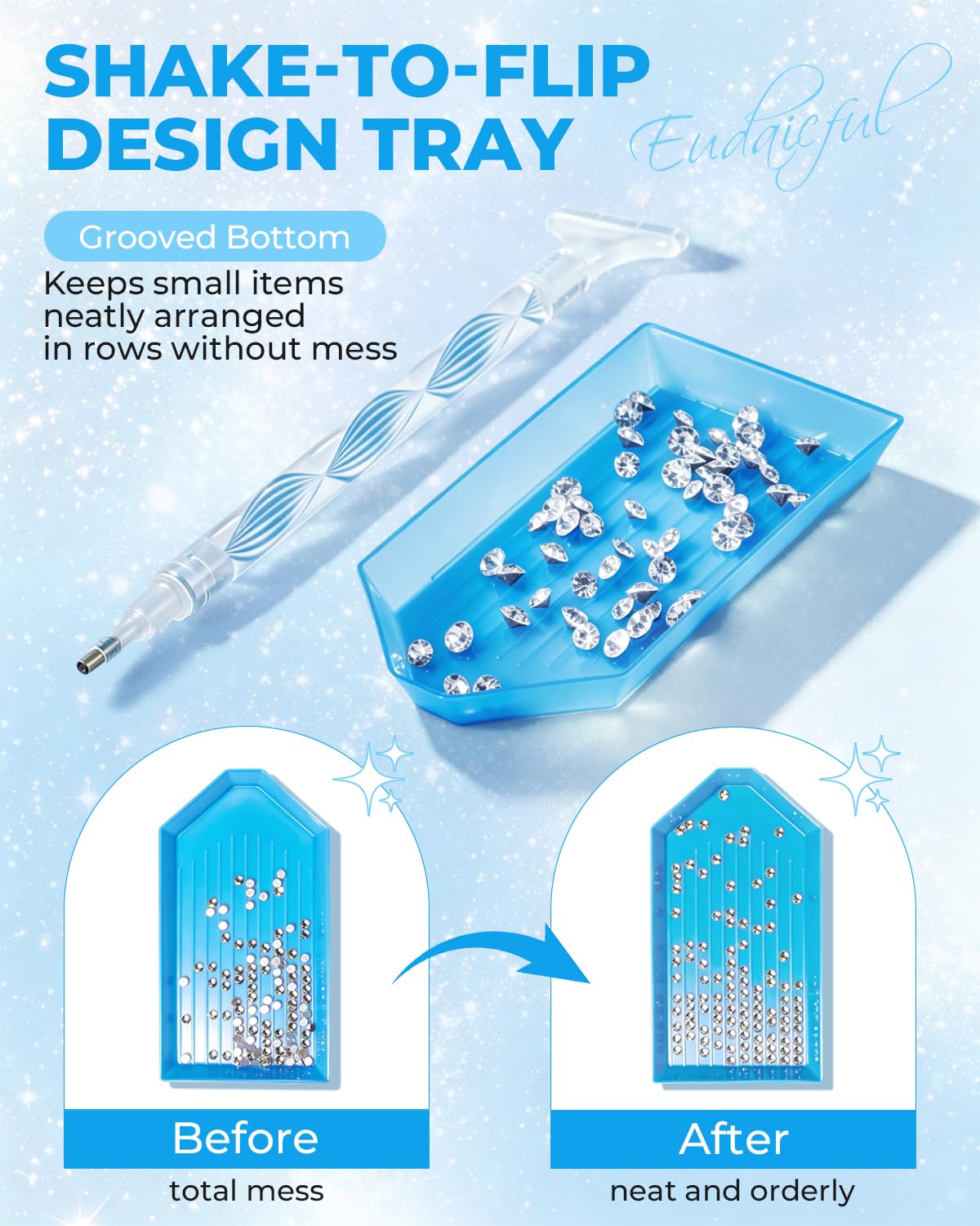 Eudaicful Rhinestone Picker Tool Kit: 2Pcs Rhinestone Picker Handle, Dual-Ended Rhinestones Applicator Dotting Tools Pen with 12 Upgraded Plastic Beauty and Personal Care Eudaicful