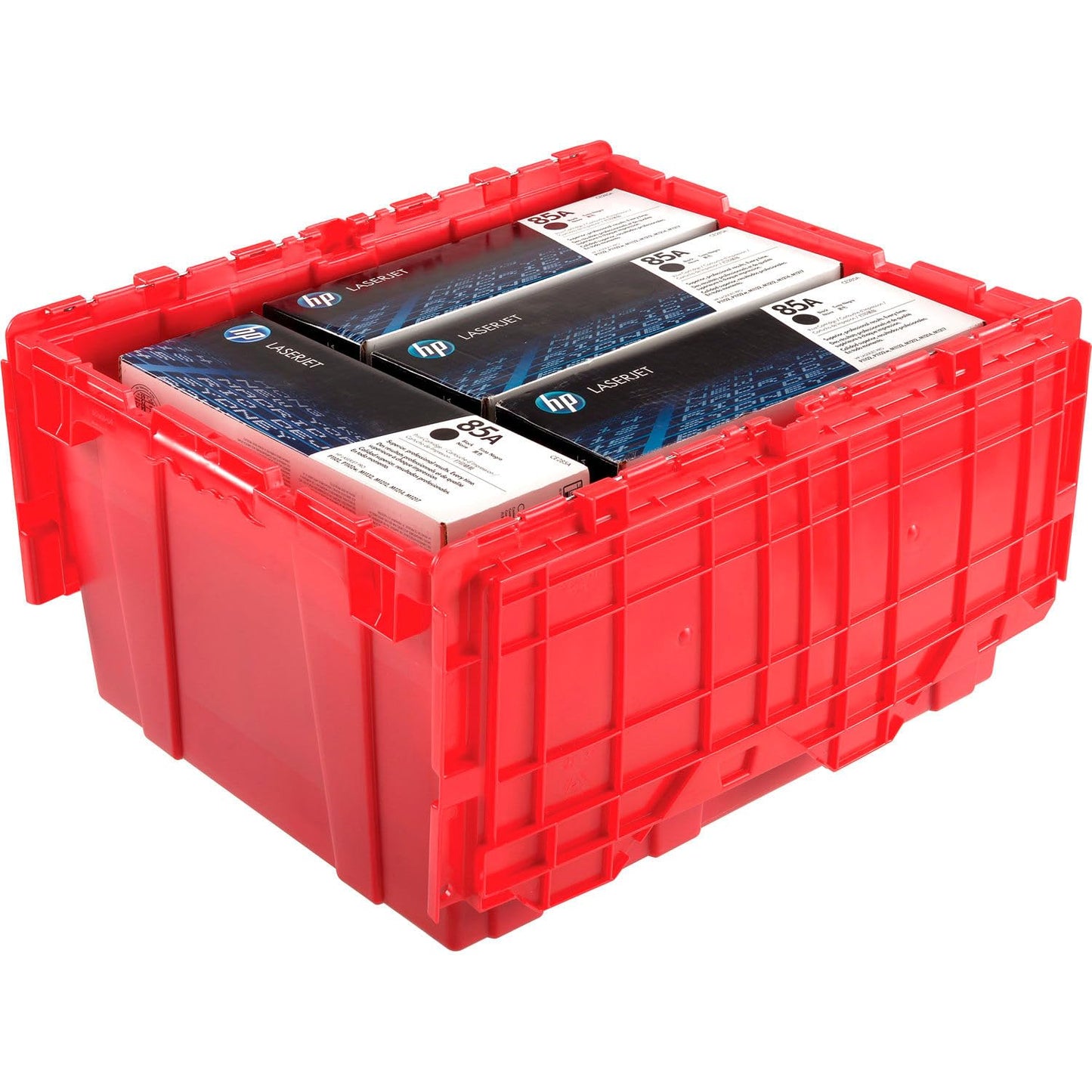 Monoflo Global Industrial Distribution Container With Hinged Lid 23-3/4x19-1/4x12-1/2 Red