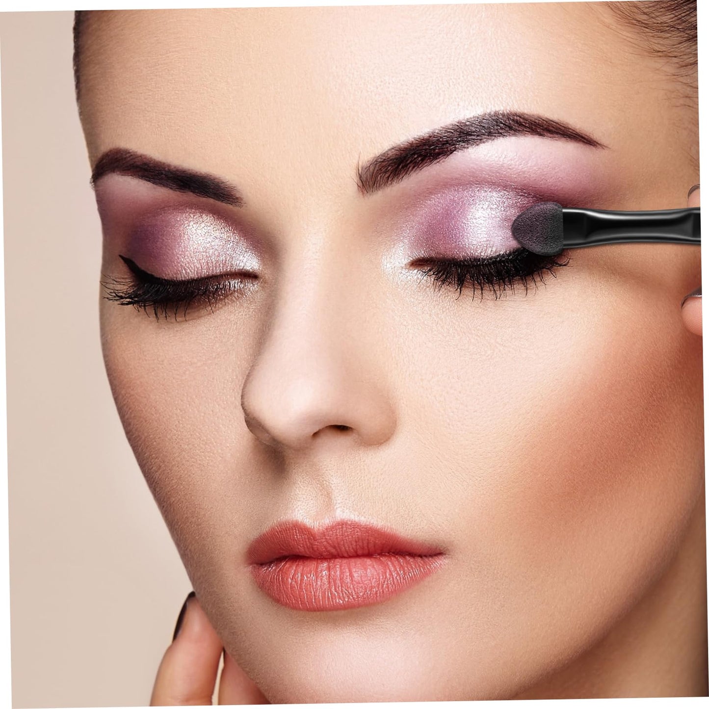Lurrose Double Sided Eye Shadow Sponge Applicator Eye Brow Make Up Brush Portable Makeup Tool 20pcs (Black)