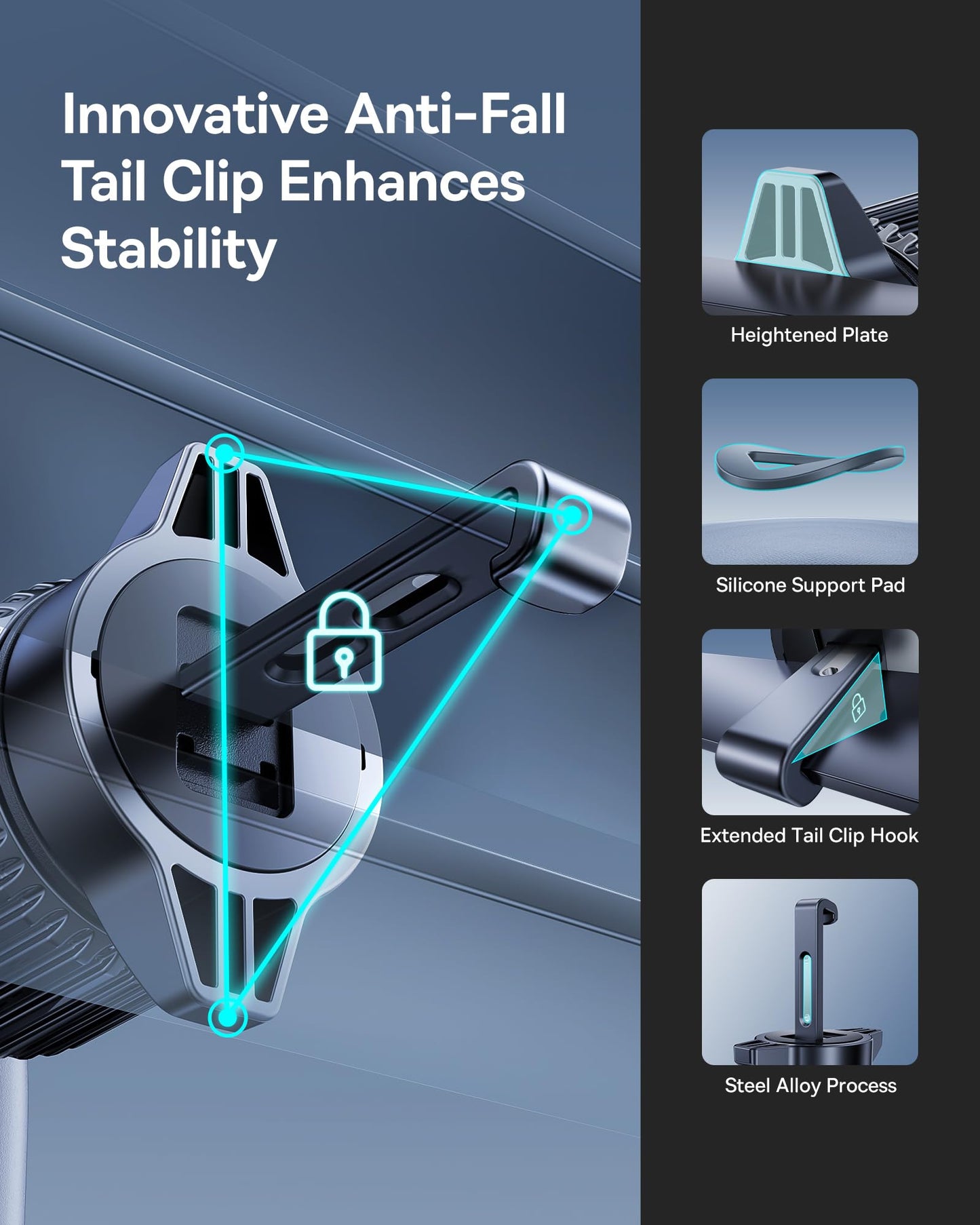 Baseus Qi2.2 Certified 25W for MagSafe Car Mount Charger, Ultra-Thin Fast Charging Wireless Charger Car Phone Holder, 360° Rotatable Magnetic Phone…