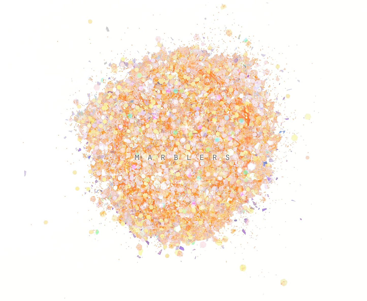 MARBLERS Mixed Shaped Face & Body Glitter [Orange] 0.18oz (5g) | Chunky | Chopped | Flake | Non-Toxic | Vegan | Cruelty-Free | Festival, Rave & Party