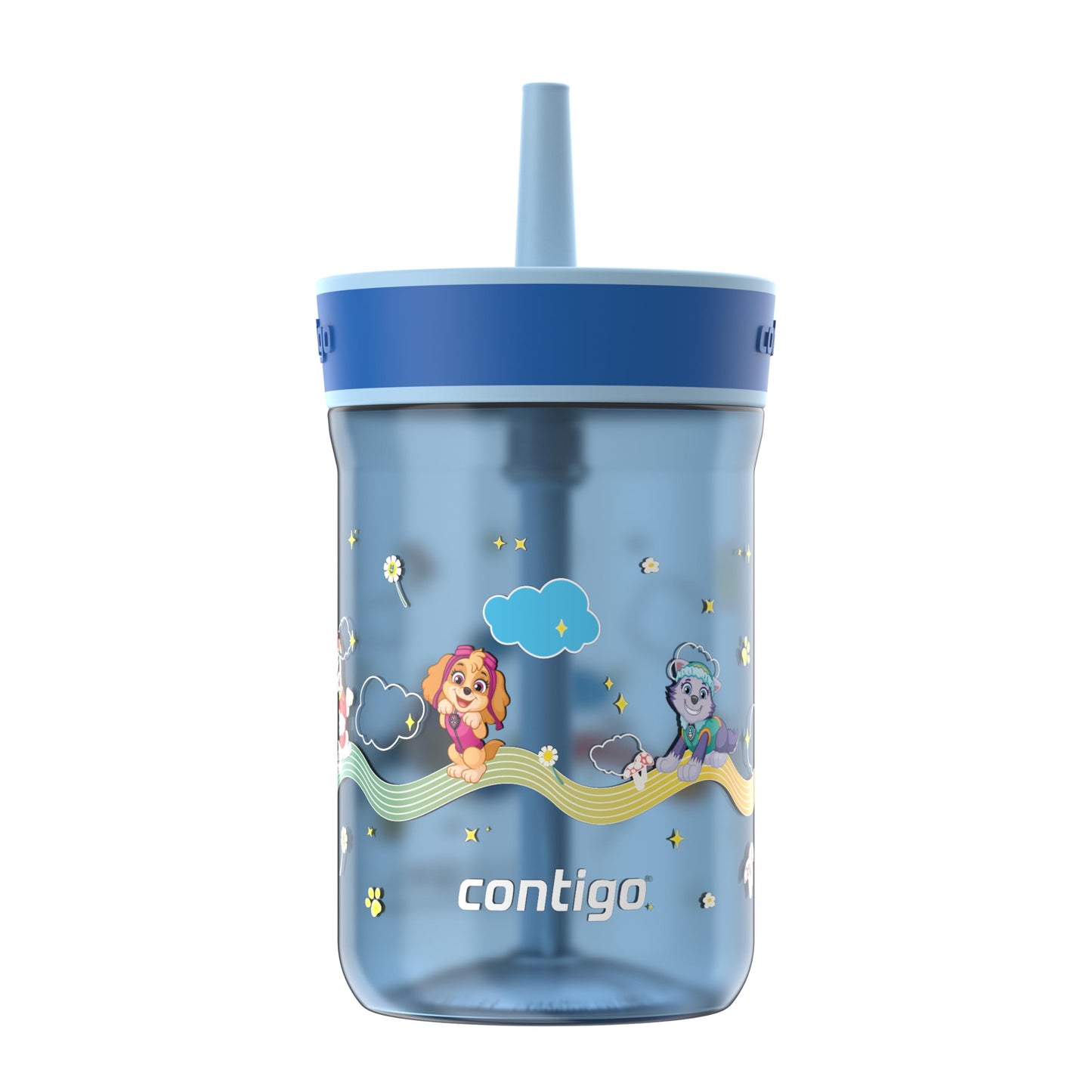 Contigo Leighton Tumbler with Straw, 14 oz, Cool Lime PAW Patrol (Color changing straw); Glacier PAW Patrol (Color changing body)