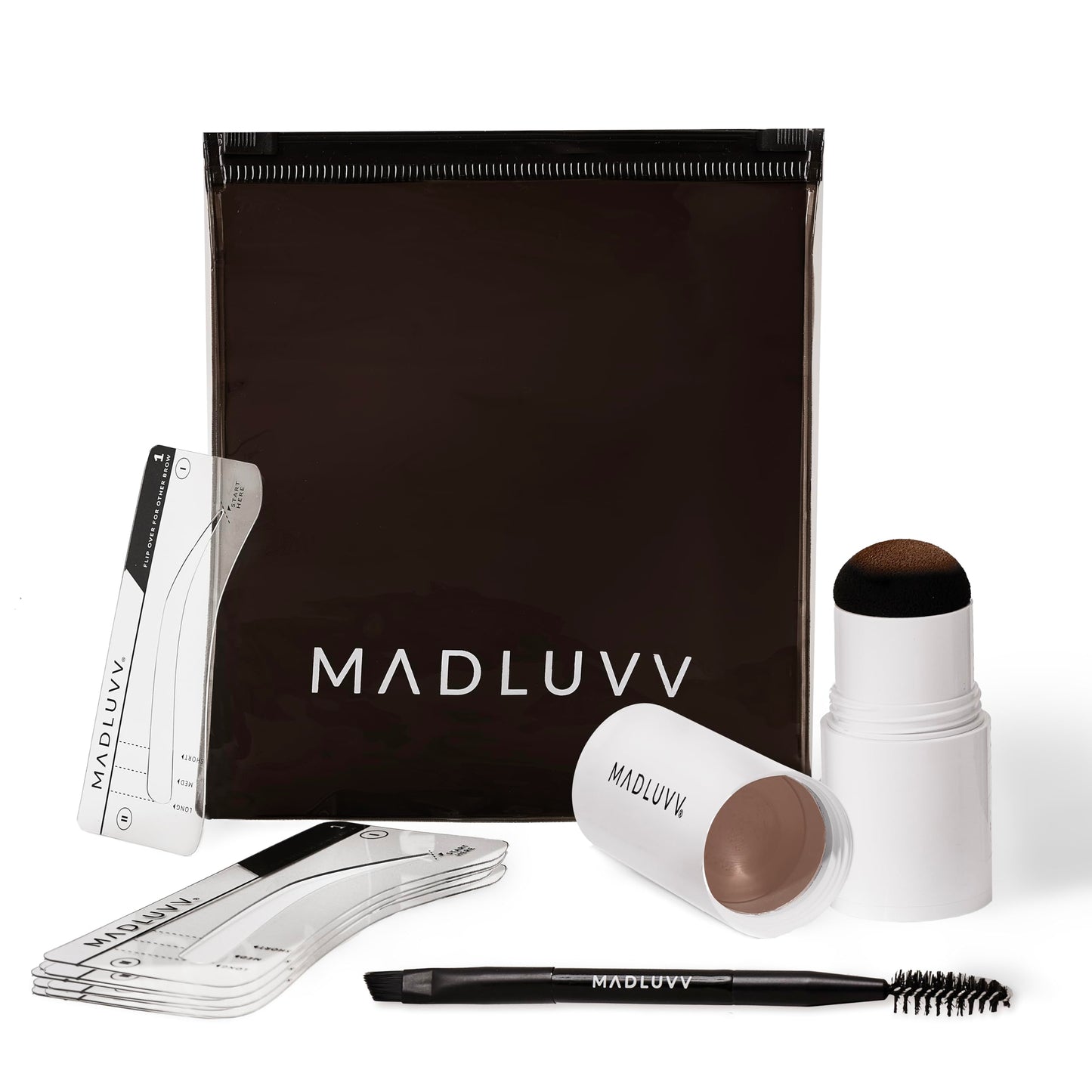 MADLUVV Brow Stamp Kit with Brow Stencils - Easy Eyebrow Shaper for Natural-Looking Brows - Popular Eyebrow Stencil Kit Used by Professionals - 9