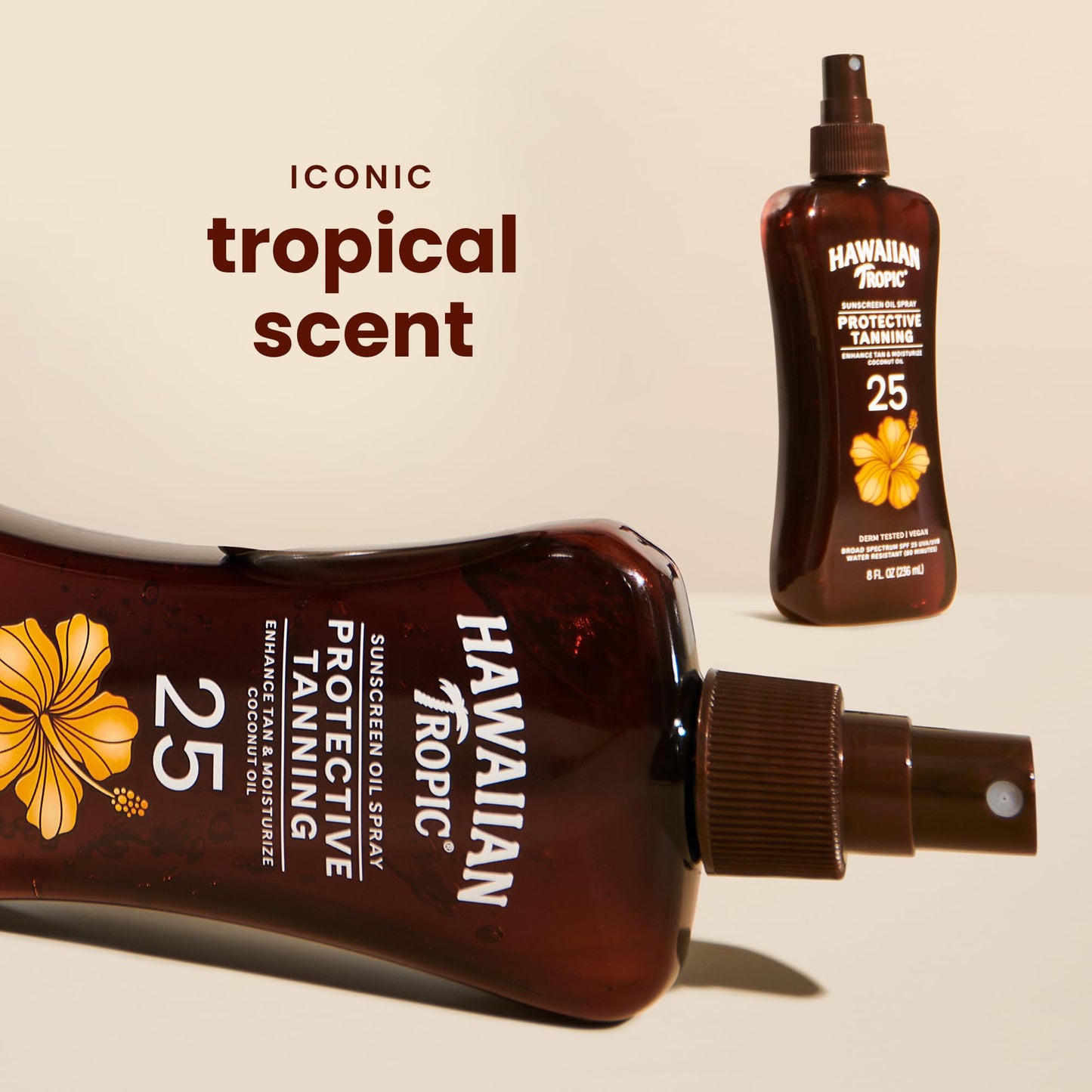 Hawaiian Tropic Protective Tanning Oil Spray Sunscreen SPF 25, 8 Fl Oz