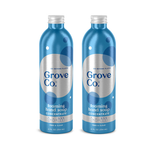 Grove Co. Hydrating Foaming Hand Soap Refills (2 x 12 Oz), Moisturizing Hand Wash, Fragrance-Free, No Plastic or Parabens, Cruelty Free, Free & Clear Beauty & Personal Care Grove Co.