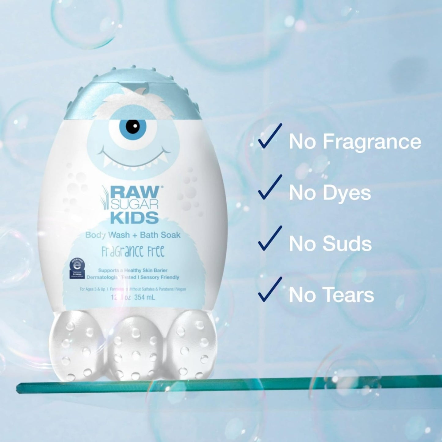 Kids' 2-in-1 Body Wash + Bath Soak - Sensitive Beauty & Personal Care RAW SUGAR