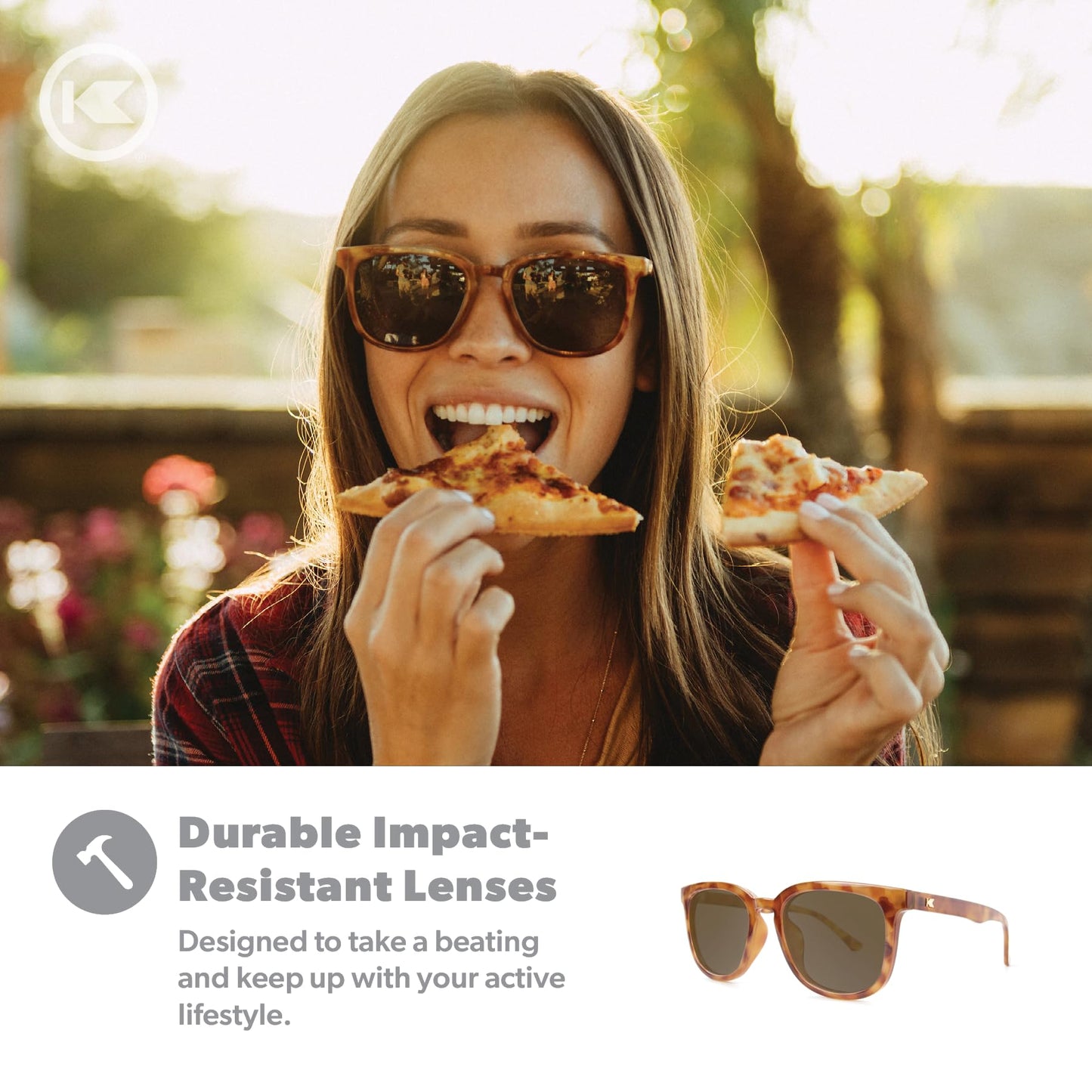 Knockaround Paso Robles Polarized Sunglasses for Women & Men - Impact Resistant Lenses & Full UV400 Protection, Blonde Tortoise Shell Frames/Brown