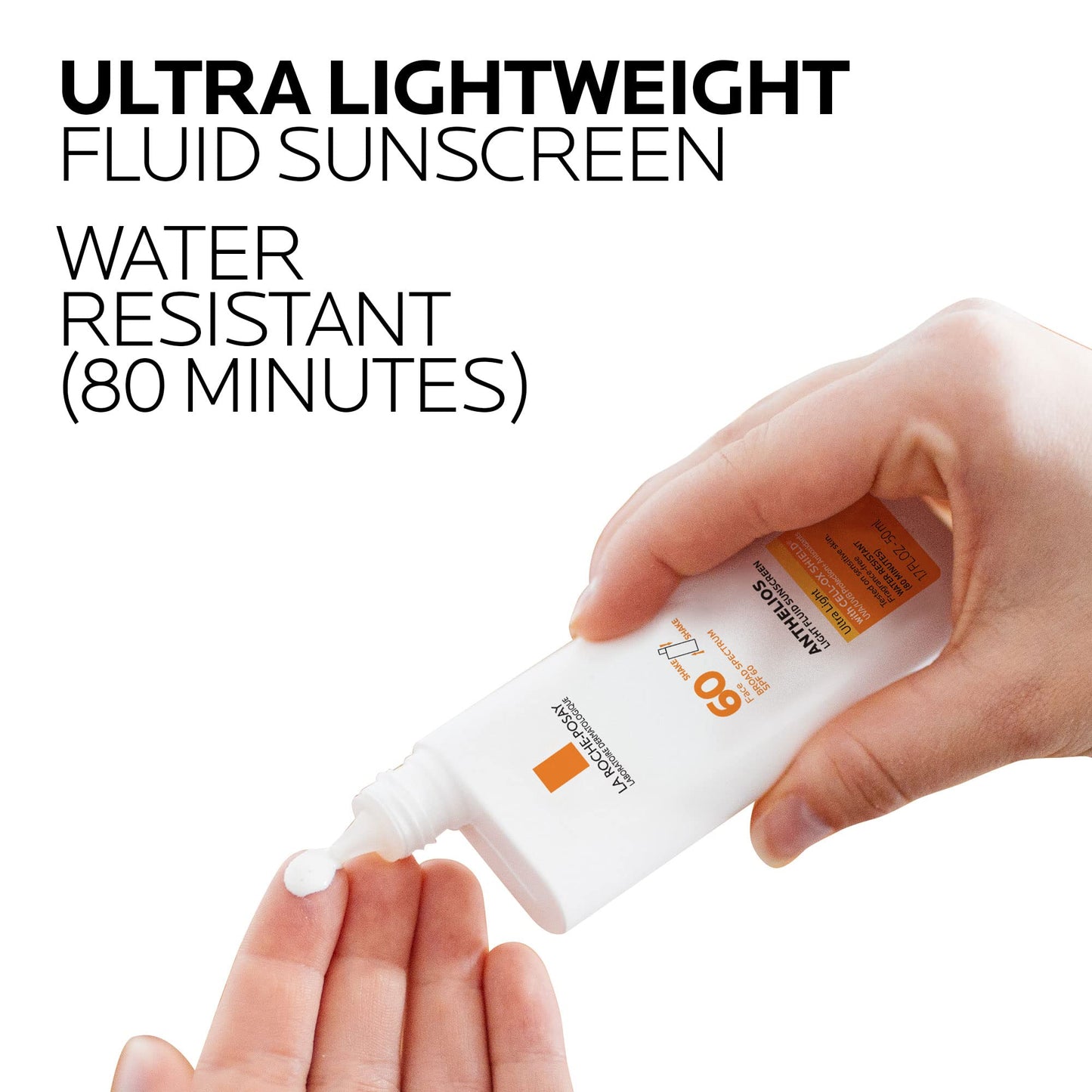 La Roche-Posay Anthelios Light Fluid Facial Sunscreen SPF 60, Lightweight Sunscreen For Face, Fluid Texture, Broad Spectrum SPF + Antioxidants, Oil