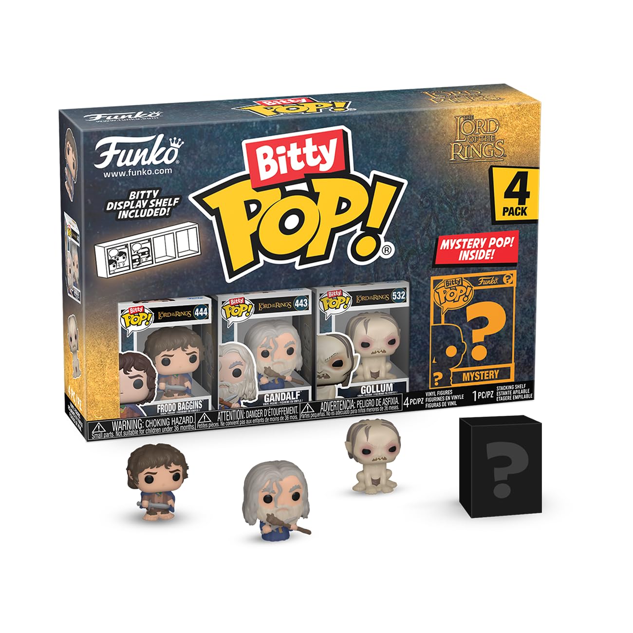 Funko Bitty POP! Lord of The Rings - Frodo, 4-Pack and A Surprise Mystery Mini Figure - 0.9 Inch (2.2 Cm) - Lord of The Rings Collectable - Stackable…