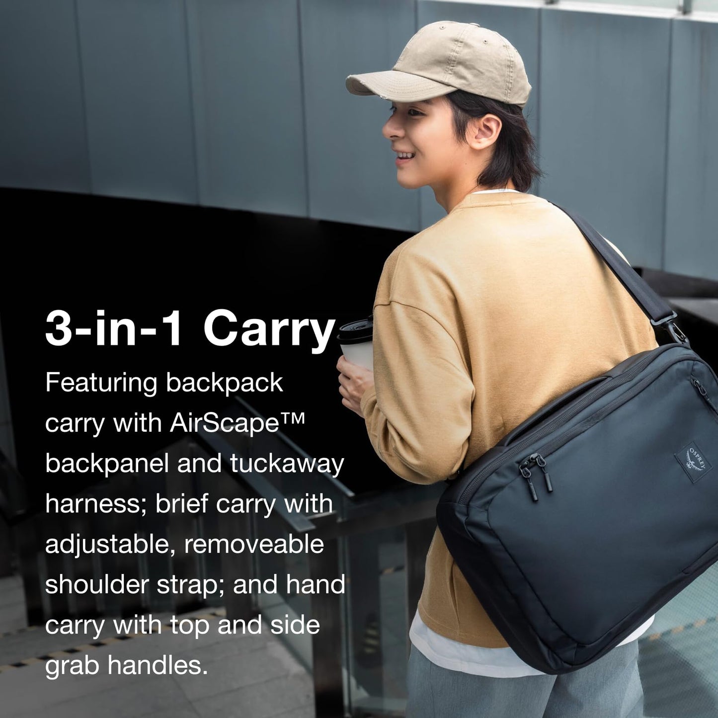 Osprey Aoede 25L Commuter Briefcase Backpack, Antique Blue