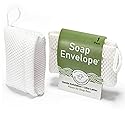Soap Envelope 100% Recycled - Soap Saver Pouch for bar soap, Loofah Bath Scrubber for Bar Soap + Gentle Exfoliator, mesh soap Bag, soap Pouch