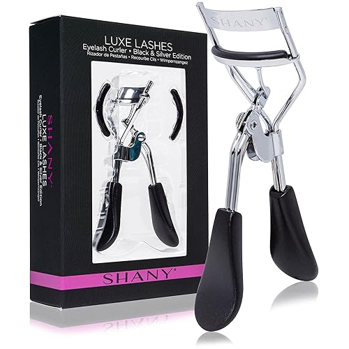 SHANY Luxe Lashes Eyelash Curler - Professional Makeup Tool with Two Silicone Replacement Pads, Gentle Curl, Crease-Free, No Pinching Or Pulling