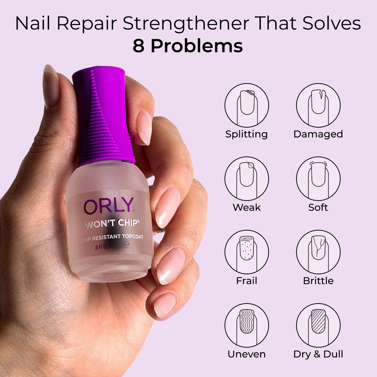 ORLY Won’t Chip Protective Topcoat | Polymer Formula for Long-Lasting, Chip-Resistant Manicures | Seals & Protects Nail Colour | High Shine Finish | Beauty & Personal Care Orly