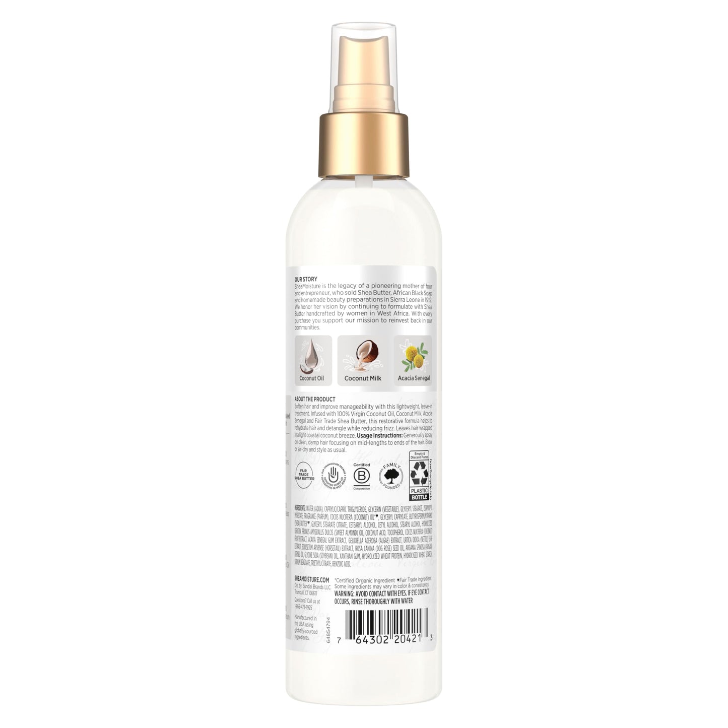 Shea Moisture 100 Percent Virgin Coconut Oil Leave-In Treatment, 8 Ounce