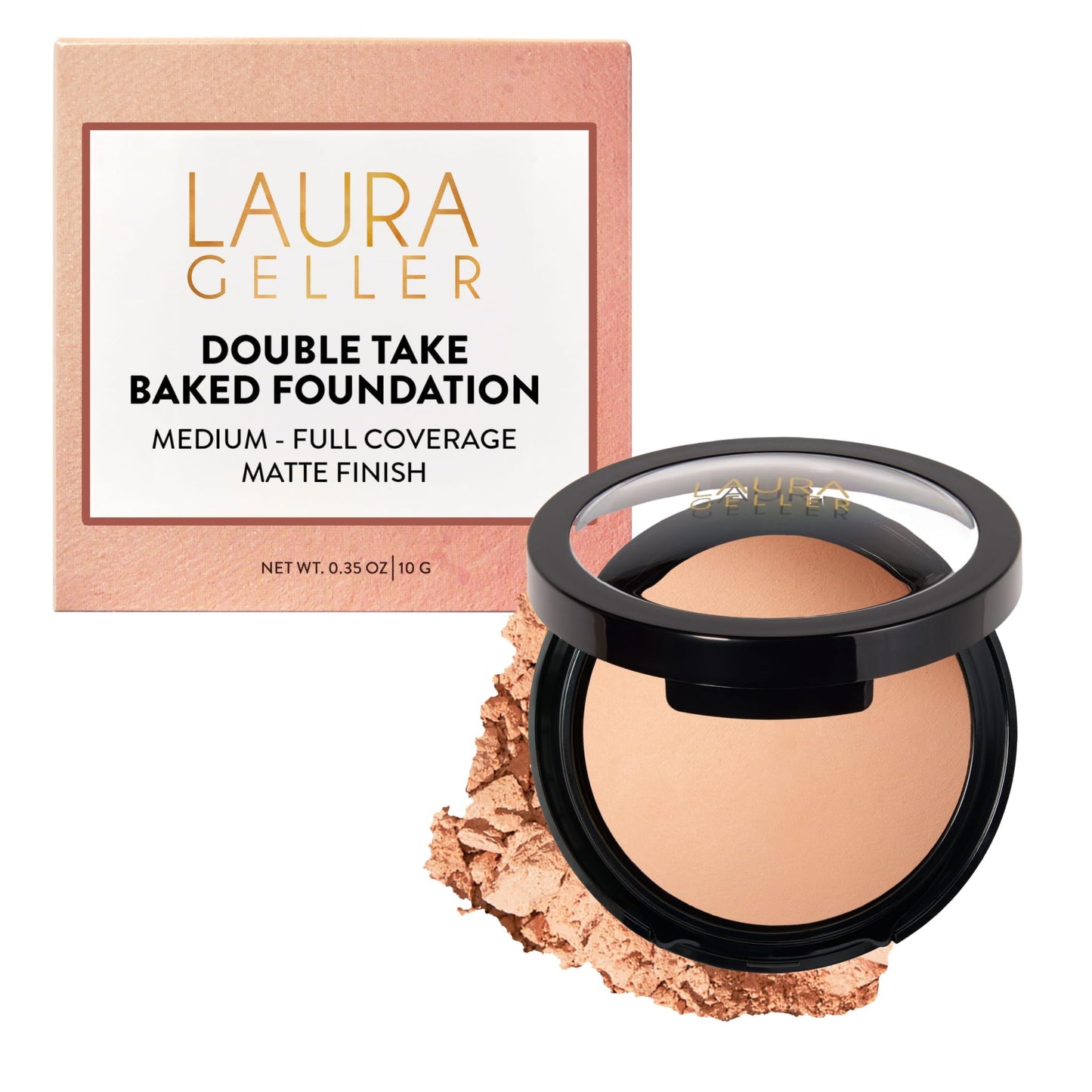 LAURA GELLER NEW YORK Baked Double Take Powder Foundation - Longwear Buildable Medium to Full Coverage - Matte Finish - Non-Caking Formula- Handmade Beauty and Personal Care LAURA GELLER NEW YORK Default Title