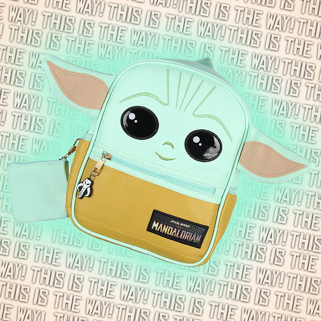 AI ACCESSORY INNOVATIONS Star Wars The Mandalorian Grogu Baby Yoda Mini Backpack 10.5" with Coin Purse