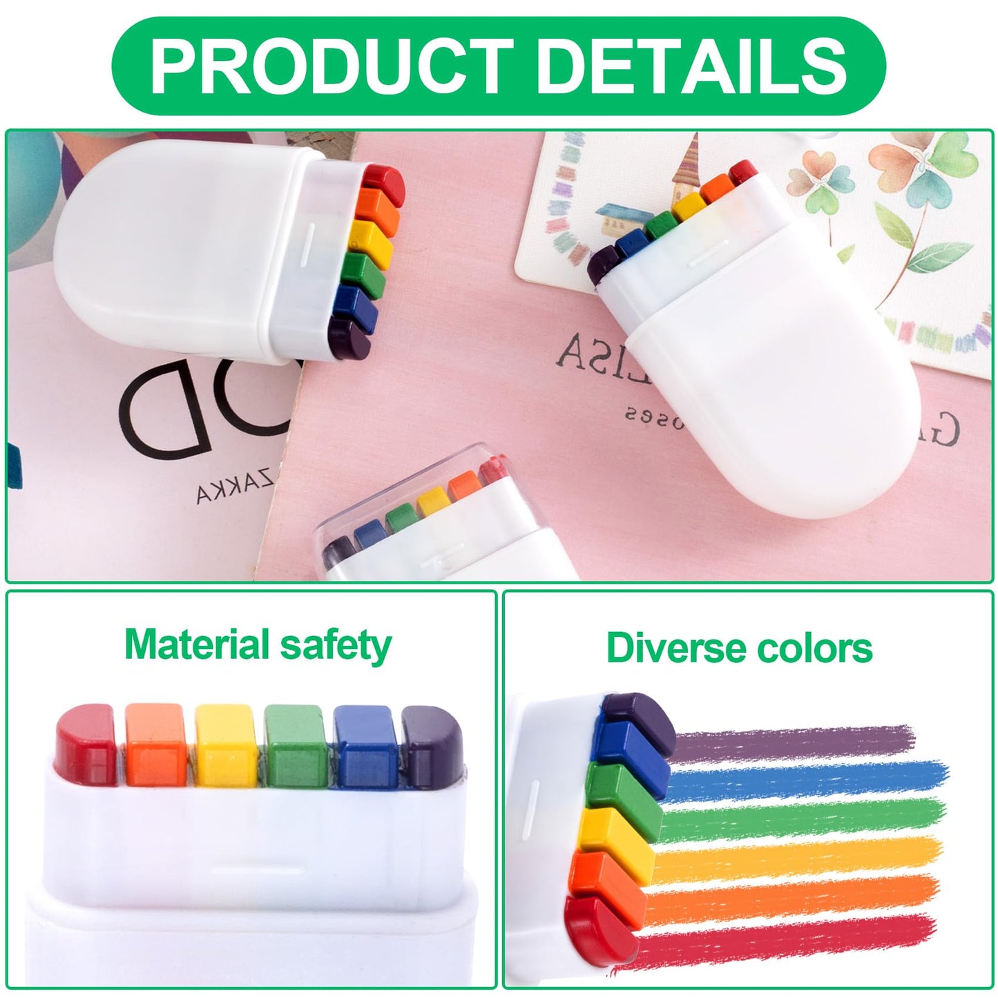 Lekgavd 2PCS Rainbow Face Body Paint, Pride Makeup Supplies, Face Painting Crayons for Pride Day, Celebrations Party, Festivals for Men, Women
