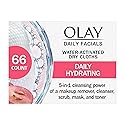 Olay Daily Deeply Clean 4-in-1 Water Activated Cleansing Face Cloths 33ct (Pack of 5)